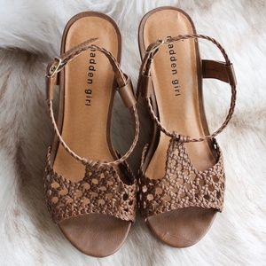 Madden Girl brown/cork wedges
